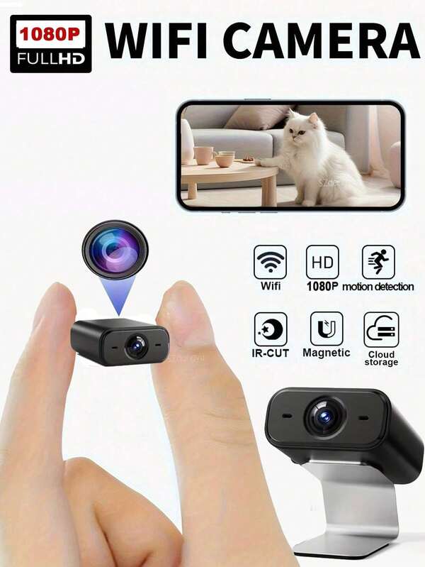 1-2 كاميرا صغيرة ذكية كاملة الوضوح 1080P، تدعم اتصال WiFi 2.4G، مع رؤية ليلية وكشف حركة وغيرها من الوظائف، يمكن عرضها عن بعد بواسطة الهاتف المحمول، تعمل بالطاقة من خلال USB، وسهلة التركيب - مناسبة جدًا لأمن المنزل والحيوانات الأليفة والمربيات والمسنين والأطفال ومراقبة المركبات.