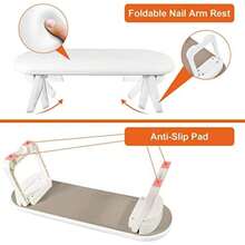 Diesisa Reposabrazos Para Uñas, Reposamanos De Piel Sintética Plegable Para Manicura, Con Tapete De Uñas Suave Para Mesa, Reposamanos Suave Para Uñas Acrílicas/Almohada De Mano De Uñas Para Uso En(Blanco) - Tipo 3 - Ver 3