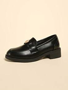 2024 New Vintage Camellia Brown Soft Leather Slip-On Loafers, Round Toe Chunky Heel British Style Oxfords