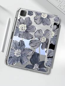 The Beautiful And Cute Cartoon Blue Ink Flower Double-Sided Painted Acrylic Transparent Crystal Back Cover Is Shockproof And Suitable For IPad 7th Generation, 8th Generation (10.2 Inches), And 10th Generation. It Has A Built-In Pen Slot And Supports Sleep And Wake-Up Functions/Multiple Folding Stand Methods. These Are Halloween Gifts And New Year Gifts - 彩色 - 查看 1
