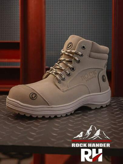 Zapatos De Trabajo  Rock Working Para Hombre Hechos de piel Con Casco Reforzado Comodos Y Resistentes Lisos