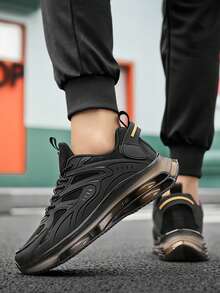 1 paire de baskets décontractées pour hommes, colorblock, semelle épaisse, amortissante, chaussures de loisirs et de sport