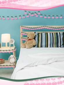 1/2/3 Sets Kirschgirlanden Deko Sommer Kirschen Party Deko Bommel Filz Wimpelkette Banner bunte DIY Obst Hängedeko für Baby Geburtstag Hochzeit, Baby Shower (Rosa)