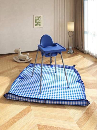 1 件装婴儿高脚椅下防溅垫，带 PE 背衬的防水防溢垫，可洗餐垫，适合幼儿进食、玩耍、艺术和手工