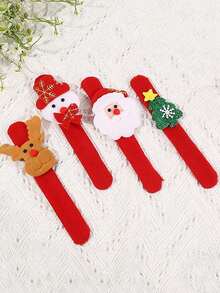 12/24 件圣诞节节日腕带套装 - 各种圣诞老人、雪人、驯鹿、熊设计 - 非电动节日派对手环，适合圣诞节庆祝活动、酒吧和聚会 - 彩色 - 查看 8