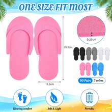 12/24 Pairs Pedicure Slippers For Guests Foam Disposable Flip Flops Pedicure Shoes Sandals Bulk For Women Spa Party Supplies - Multicolor - View 2