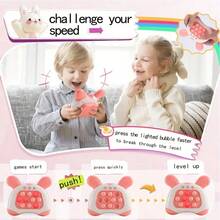 可爱仓鼠、恐龙、鹿快速按压游戏机，7 种模式，999 个游戏级别，配有灯光，手持游戏机，快速益智游戏机，泡泡按压玩具，游戏机 - 彩色 - 查看 6