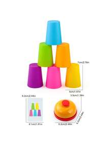 Colorful Children's Stacking Cup Battle Game, With 54 Cards And A Buzzer Tool, A Duel Stacking Game For Focus Training, Suitable For Holiday Parties And Gatherings, Halloween, Christmas, Thanksgiving.