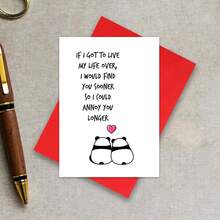 Cartão de aniversário romântico, cartão de Dia dos Namorados, cartão de esposa, cartão de marido, cartão de casal, parabéns, cartão de panda, aniversário, cartão de Natal, aniversário, obrigado, cartão "só porque sim"