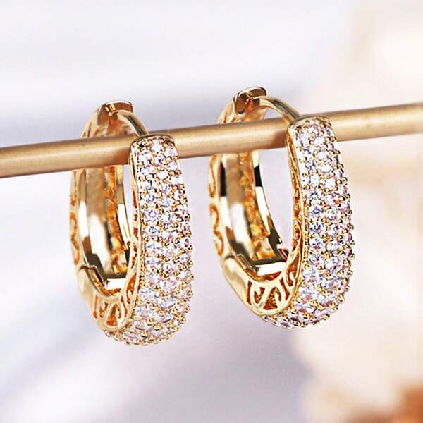 1piece Luxury, Fashionable And Exquisite Gold Earrings, Suitable For Women To Wear At Daily Gatherings