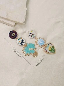 1 Pair Exaggerated Vintage Heart, Floral, Starfish, Palm Tree Bohemian Style Earrings For Women