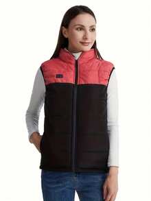Unisex Heated Vest, Heated Clothing, Equipped With A USB Electric Jacket With 3 Temperature Settings, Featuring Two Switch Controls And 15 Heating Zones, Suitable For Outdoor Camping, Cycling, Hiking, Fishing, Skiing, And Outdoor Warm Wear (Battery Pack Not Included). - Hot Pink - View 5
