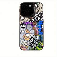 Patrones de arte gráfico frescos adecuados para fundas de TPU para for  16 Pro Max, compatibles con for  15 Pro Max/14/16 Plus/15/13 Pro/12/11/X/Xr/Xs Max, duraderos y resistentes a caídas en plata colorida, con un protector de PC elegante. - Color 1 - Ver 6