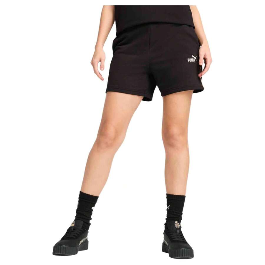 Puma Shorts femininos para atividades ao ar livre - Preto - Ver 1