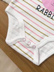 5 Pieces Cartoon Short Sleeve Baby Boy Girl Bodysuits Soft Pure Cotton Four Seasons - Hồng - Xem 6