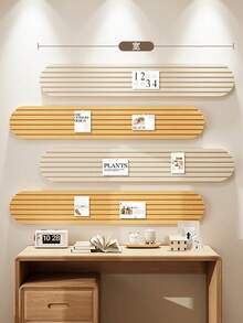 4pcs Set Decorative Bulletin Board, Self-Adhesive Wall Memo Board, Nordic Minimalist Felt Combination Display Board, Reusable Home/Office/Classroom Photo Wall Message Board, Polyester Felt Pin Board For Room Decor, Office Memo, Study Reminder, Entryway Key Holder, Vanity Jewelry Organizer - Stripe - View 13