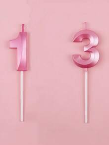 1 件贝壳形状生日蜡烛，数字 0-9 蜡烛，适用于生日派对蛋糕装饰，返校情人节 - 粉色 - 查看 35
