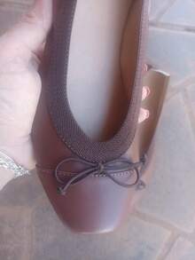 Women's Compact Folding Flats With Square Toe - Rust Brown - View 4