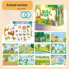 儿童互动安静书——安静学习和娱乐玩具，配有贴纸、大脑开发功能和魔术贴忙碌板。非常适合旅行、幼儿感官活动和蒙特梭利教育游戏。是万圣节、圣诞节和新年送给男孩和女孩的完美礼物。 - 彩色 - 查看 13