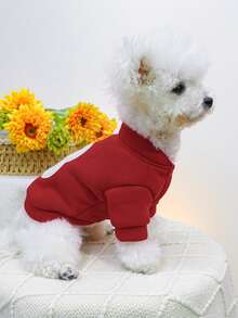 1 chiếc quần áo cho thú cưng, áo hoodie in chữ B dễ thương dành cho chó và mèo nhỏ, ấm áp và thoải mái, thích hợp cho mùa thu/đông. - Đỏ - Xem 3