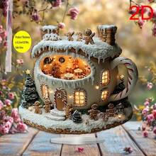 One Piece, Gingerbread House, Acrylic Countertop Display Rack, Holiday Christmas Decoration, Bohemian Style, Home Office Decoration, Perfect Gift, Multifunctional, No Text