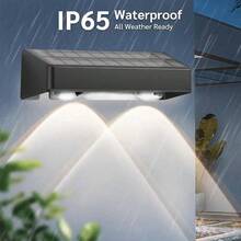 2/4 Packs Solar Fence Light RGB Color Changing Outdoor Garden Yard Decor Step Lamp IP65 Waterproof Pathway Wall Stair Lamp Balcony - Multicolor - View 5