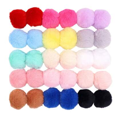 10 pièces Pompons de 5-6 cm Fausse fourrure de lapin rex douce Pompons artificiels moelleux Boules de fourrure DIY pour décoration de maison, mariage, porte-clés, gants, écharpe, fournitures d'artisanat à coudre