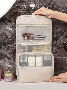 Large Capacity Travel Toiletry Bag, Portable Hanging Cosmetic Bag, Cosmetic Storage Bag, Beauty Tool Storage Bag, Lightweight Toiletries Cosmetic Bag, Cosmetic Makeup Organizer, Wet And Dry Separation Storage Bag, Suitable For Lipstick, Lip Liner, Eyebrow Pencil, Eye Shadow Palette, Skin Care Products Make Up Bag - Multicolor - View 13