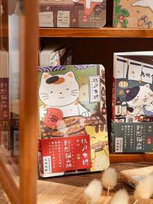 A7小本日式猫咪主题每日计划本/笔记本。新年日式猫咪插画笔记本，适合猫咪爱好者的日常记录、文具爱好者的创作以及日式美学爱好者。精美插画封面+流畅书写内页，兼具美感与实用性，为书写时光注入治愈系的日式宠物艺术。是送给学生、计划员、记事本爱好者和文具爱好者的完美礼物。 - 彩色 - 查看 3