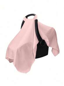 1件升级版棉纱婴儿推车遮阳篷，柔软透气遮阳毯，灰色户外防尘罩，轻便夏季遮阳，保护隐私，宝宝户外活动必备，婴儿礼物