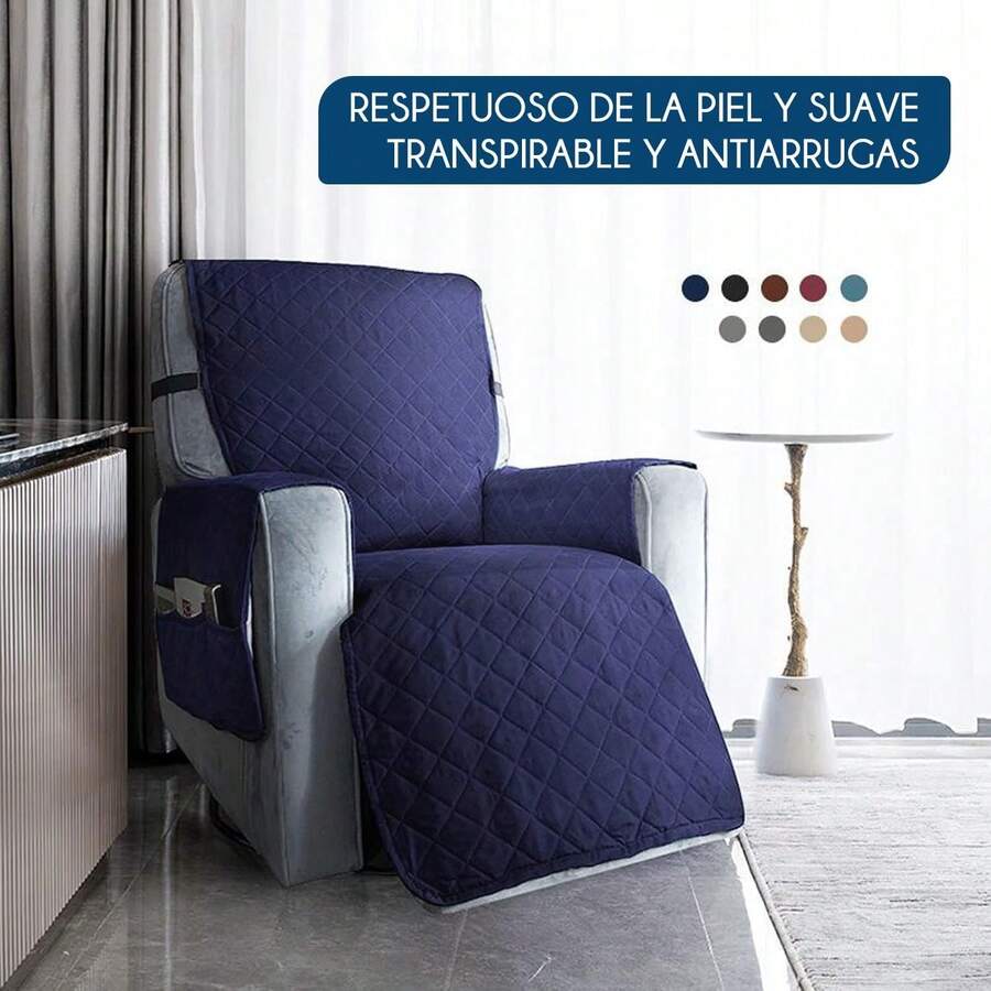 RAMSPIT% Impermeable Funda para sillón reclinable,Funda para reposed reclinable Antideslizante con 2 Grandes Bolsillos Laterales,Lavable, Resistente al Desgaste, no pegajoso- 23 Pulgadas - 1 - Ver 1