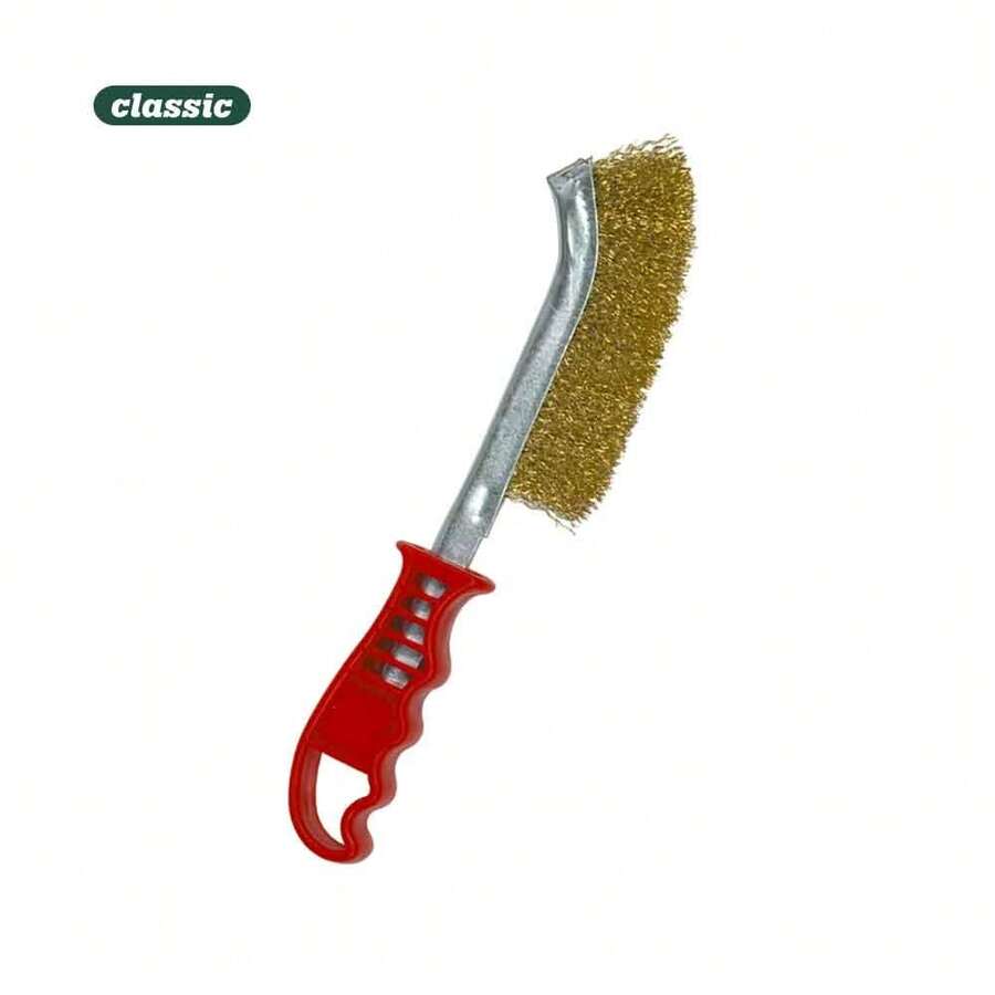 Brosse à manche en plastique MOTA TOOLS 39680, F116A, acier bronzé - Rouge - Voir 1