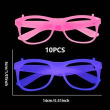 VINCAN 5 pièces Lunettes de fête fluorescentes et colorées - Lunettes lumineuses changeant de couleur, convient pour les bars, les KTV, les fêtes et les photomatons - Matériau plastique, sans alimentation requise - Sans plumes, accessoires amusants, décoration de fête fluo - Multicolore - Voir 25