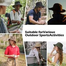 1 件男/女速干纯色钓鱼帽，宽边休闲户外太阳帽，涤纶材质