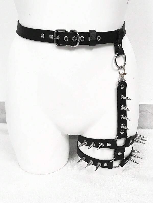 Leather Thigh Garter Belt Leg Harness Sexy Leg Harness Rave Costume Belt Ladies' Harness Leather
