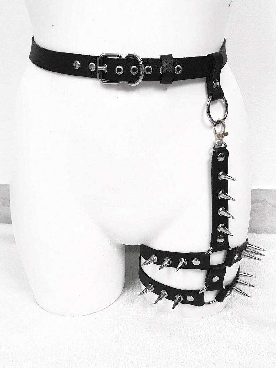 Leather Thigh Garter Belt Leg Harness Sexy Leg Harness Rave Costume Belt Ladies' Harness Leather
