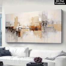 Modern Abstract Cityscape Canvas Wall Art - Ready-To-Hang Urban Painting With Thick Pine Wood Frame, Beige/Brown/Black/White/Gray/,  Office & Home Decor Poster - Minimalist Modern Living Room Bedroom Decoration, Contemporary Artwork,Decorative A - Nhiều màu - Xem 5