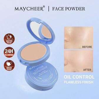 8 Colores Polvo Facial Mate de Control de Aceite, Polvo Compacto de Fijación Perfecto de Larga Duración para Maquillaje Facial con Borla, NETO: 10g