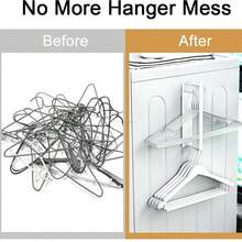 Magnetic Hanger Organizer For Washing Machine & Closet Laundry Room,Hanger Storage Rack Stacker;Space Saving Hanger Organizer: This Clothes Hanger Stand Will Free Up Your Closet And Laundry Room Space, Keep Your Hangers Neatly Stacked. No More Hanger Mess.
