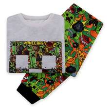 Minecraft Pyjamas, Creeper Boys Pyjamas, Gaming Pjs For Boys, Long Sleeve Kids Pjs - Multicolor - View 6