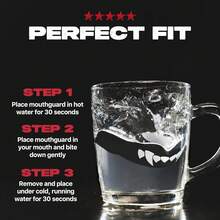 1 件 FIVING 专业拳击护齿套，男女通用，黑色时尚牙齿保护套，MMA/泰拳牙齿保护器，可自行修剪和定制，适用于足球、篮球、足球的运动护齿套