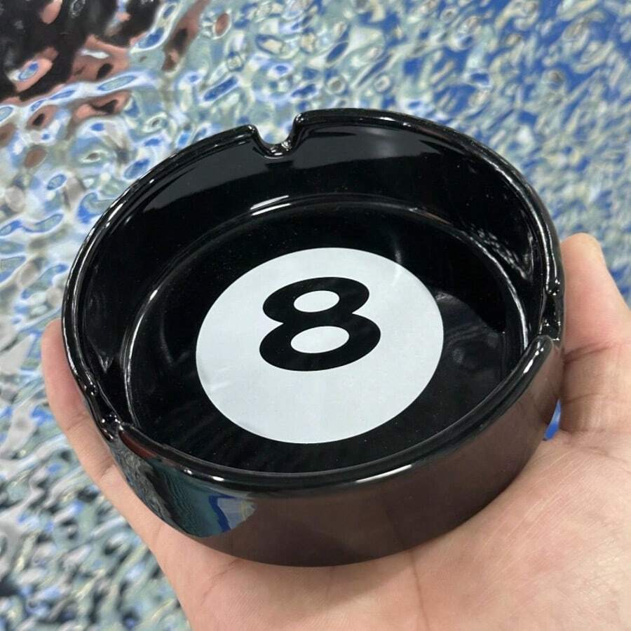 1-8 Posacenere in ceramica con numeri da biliardo - Design a fessura durevole, 8 articoli per feste a tema adatti per bar, sala giochi, lounge - Idea regalo ideale per uomini e appassionati di biliardo - Multicolore - Visualizzare 1