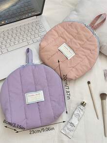 1 buc. Geantă de depozitare minimalistă, matlasată, în formă de coajă moale, culoare solidă, geantă de depozitare portabilă, multifuncțională, cu capacitate mare, pentru călătorii, geantă de mână pentru femei, geantă de căptușeală, geantă de depozitare pentru lenjerie intimă, geantă mică pentru cosmetice, geantă de machiaj, geantă de depozitare pentru îngrijirea pielii, geantă de depozitare pentru absorbante igienice, depozitare pentru prosoape, geantă de depozitare pentru bagaje, articole de călătorie, articole de zi cu zi, cadouri de ziua de naștere, cadouri de Crăciun