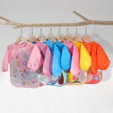 2 Stücke Baby Lätzchen, wasserdichter Fütterungsschutz, umkehrbarer Malschürze für Kleinkind Jungen & Mädchen