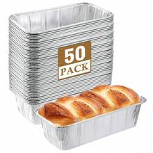 50 Pack Aluminum Mini Loaf Baking Pans, 1Lb Heavy Duty Disposable Loaf Pans, Thick Foil Bread Pans For Baking Holiday Treats Food Storage And Takeout - GÓI 50 - Xem 6