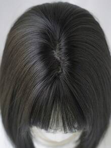 NAMM 12 Inch Black Short Bob Wigs For Women - Elegant Short Straight Hair Wig With Bangs, Premium Silky Synthetic Heat Resistant Costume Wig For Daily Wear, School & Music Festivals Celebrations Use. ,Halloween Cosplay Anime Or Costume Use