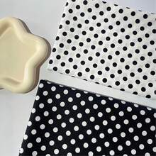 0.5m/1m/2m*145cm 1cm Black & White Polka Dot Fabric, Retro Style, For Making Tops And Dresses All Seasons, DIY Sewing Craft Material