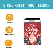 1 pieza Árbol de Navidad decorado y Papá Noel, imán de puerta de lavavajillas con estampado plano 2D de rama de pino - Resistente al agua, fácil de limpiar, reutilizable, apto para lavavajillas, refrigerador, lavadora, secadora, decoración, sin necesidad de pegamento, accesorio de decoración de cocina, se ajusta a la mayoría de los lavavajillas, decoración del hogar - ZRCT-052 - Ver 11