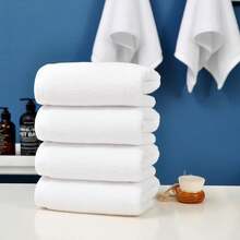 3 Peças Conjunto de Toalhas Macias, Toalhas de Rosto Brancas de Secagem Rápida, Adequadas para Banheiro, Hotel, Essenciais Ideais para Banheiro