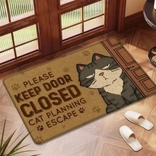 1 peça de pegada de gato, estampa gráfica de gato, série de tapetes longos, tapete interno, capacho, tapete de entrada, tapete de cabeceira para quarto, tapete de cozinha, tapete de cozinha, adequado para sala de estar, lavanderia, banheiro